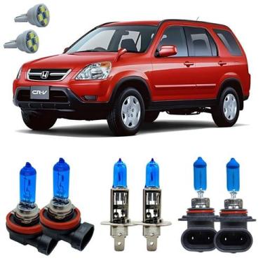 Imagem de Kit Lampadas Super Branca 8500k CR-V 2004 A 2007 + Led T10 - Cinoy/Qua