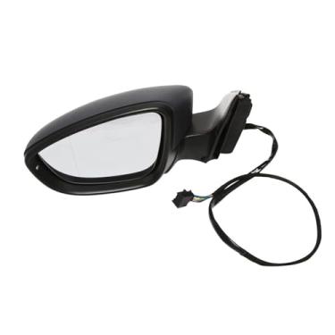 Imagem de DACOLWZING Conjunto de espelho retrovisor lateral com vidro elétrico, pisca aquecido, dobrável, 8 fios, compatível com JETTA 2011-2018(Gray (Primer) Left)
