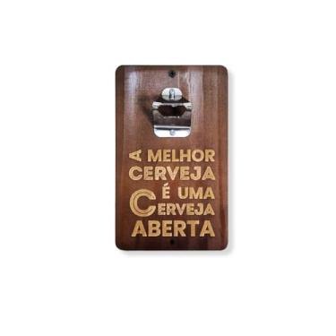 Imagem de Abridor de Garrafas de Parede Cerveja, Madeira, Metal - Geguton