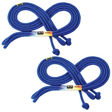 Imagem de Just Jump It Pacote com 2 cordas de pular de 4,6 m - cordas de salto longas para holandês duplo - cordas de salto ao ar livre para crianças e adultos brincarem jogos e exercícios em família - azul