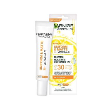 Imagem de Protetor Hidratante Facial Garnier Uniform & Matte Vitamina C FPS 30 - 15g