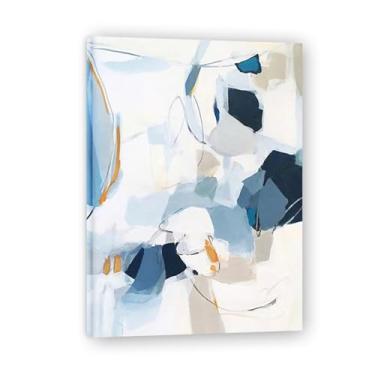 Imagem de Pintura de parede em tela abstrata azul e branco, impressão em tela, pôster, imagem colorida, arte abstrata, moderna, decoração de parede, corredor, escadas, decorações de quarto 110 x 80 cm