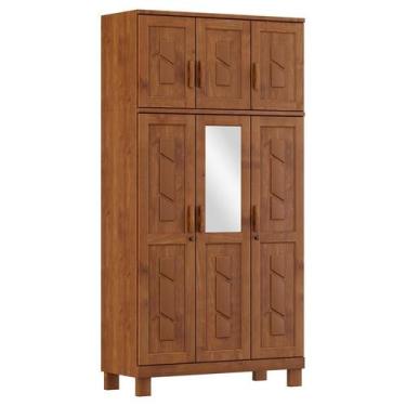 Imagem de Guarda Roupa 6 Portas Com Espelho Cobre Imbuia - FN - Finestra