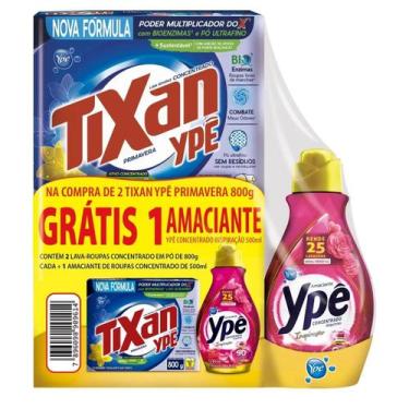 Imagem de Kit 2 Sabao Po Tixan 800g + Amaciante Ype 500ml