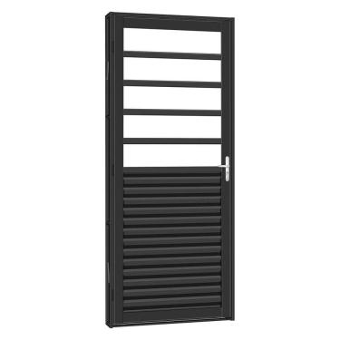 Imagem de Porta De Aço Mista Laminada Tradição 83x215 R60 Abertura Direita