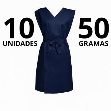 Imagem de 10 Avental Descartável Azul Sem Manga Gramatura 50 GRAMAS - Aradesc