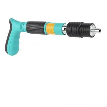 Imagem de Pistola de Fixação Manual de Alta Pressão para Parede, Aço Resistente, Ajustável, Turquesa, com 50 Pregos