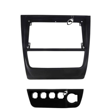 Imagem de Moldura De Painel 2 Din 9" Polegadas Vw Gol Saveiro Voyage G6 - Preto