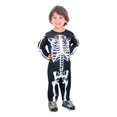 Imagem de Fantasia de Esqueleto Bebê Halloween G 2-3