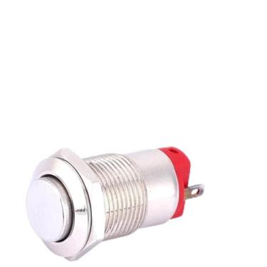 Imagem de Interruptor de Botão de Travamento, Interruptor de Botão de Metal de 2 Pinos para Projetos Eletrônicos DIY para Interruptores de LED (cabeça alta)