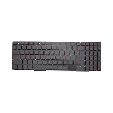 Imagem de Abakoo Teclado americano vermelho com retroiluminação para ASUS FX553VD FX53VD FX753VD FZ53V GL553 GL553V GL553VW ZX553VD Rog GL753 GL753V GL753VE GL753VD (USB, 104 teclas, ergonômico, moderno