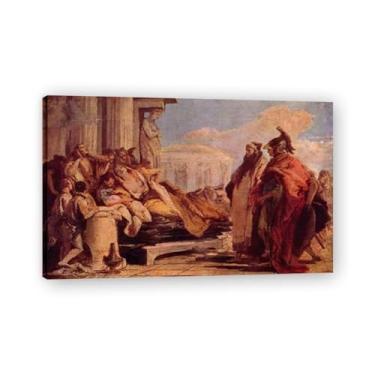 Imagem de Impressão em tela Death of Dido Giovanni Battista Tiepolo – Obra-prima rococó barroca, pintura escolar de Veneza, pintura a óleo decorativa para galeria doméstica 80 x 128 m