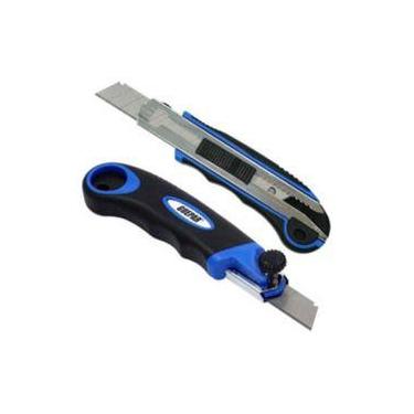 Imagem de Estilete profissional Automático Emborrachado Guia De Aço 18mm 3 lamin