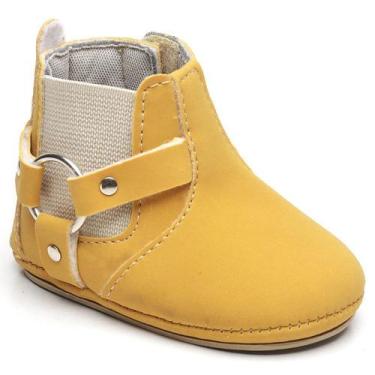 Imagem de Sapato Botinha Bebe Baby Menino Confort Country Amarelo - Bicho de Pe,