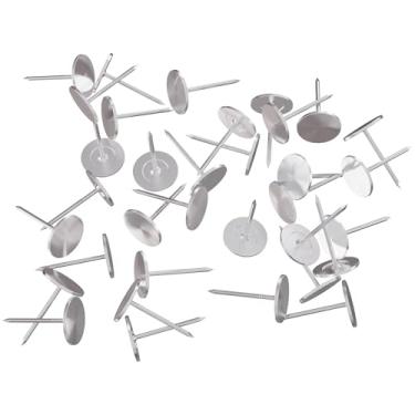 Imagem de Skweawert 150 tachinhas de polegar de cabeça plana de 9,5 x 10 mm (0,37 x 0,39"), aderência de estofamento para decoração de porta de sofá de móveis, tachas de hardware estilo vintage, pinos de