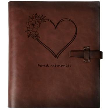 Imagem de Álbum de fotos 10 x 15 cm, 200 fotos, página de álbuns de couro genuíno, recarregável com 30 peças de papel de escrita, melhor presente para viagens, casamento, formatura, bebê, álbum de recortes