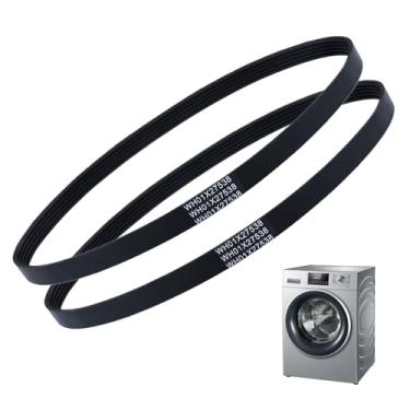 Imagem de WH01X27538 Correia de acionamento de arruela, compatível com GE, máquina de lavar roupas Hotpoint, substitui peças AP6328256, PS12299369, 4587903, 290D1101P005, 56 cm de comprimento, preto (2 peças)