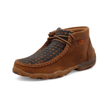Imagem de Twisted X Bota infantil Chukka Driving Moc – Botas casuais até o tornozelo para crianças, Sela oleada e meia-noite, 18