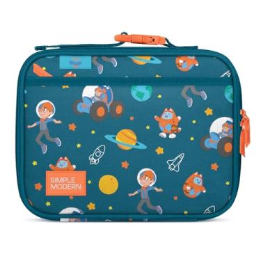 Imagem de Simple Modern Lancheira infantil Blippi para escola | Lancheira térmica reutilizável para crianças, meninas e meninos | Recipientes de refeição com bolsos externos e internos | Coleção Hadley | Espaço