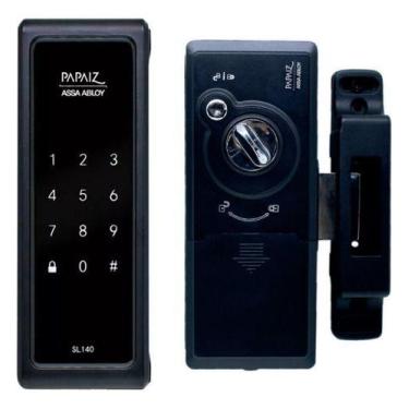 Imagem de Fechadura Eletrônica SmartLock SL 140 Preto Sobrepor - Papaiz