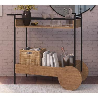 Imagem de Aparador Bar Com Rodas Vermont Preto Fosco