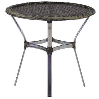 Imagem de Mesa Ascoli Em Alumínio Com O Tampo Tramado Para Cozinha, Edícula, Jardim E Piscina Capuccino