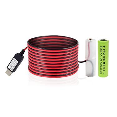 Imagem de KAABEE Kit De Substituição Eliminador Bateria Usb Aa 5V Para Conversor Fonte Alimentação 3V Com 2 Cabos Conexão 78 Polegadas (2Aa-3V)