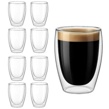 Imagem de Jogo de Copos Parede Dupla 8 Unidades 450 Ml De Vidro Borossilicato Premium