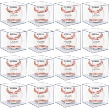 Imagem de KALOPEZY Pacote Com 16 Caixas De Acrílico Proteção Uv Para Exposição Beisebol, Estojo Transparente Recordações Em Cubo, Protetor Bola Autógrafos - Tamanho Oficial