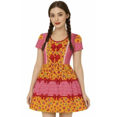 Imagem de Vestido Adulto Temático Estampado Festa Junina - Calupa, P