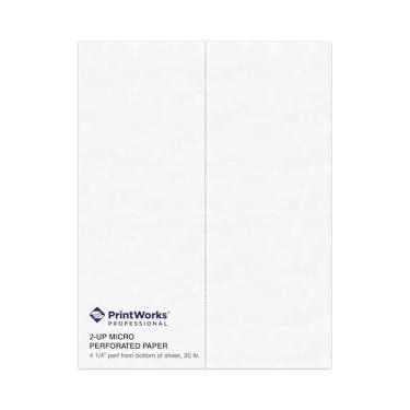Imagem de PrintWorks Professional Papel perfurado para menus, livretos, formulários e mais, 20 x 28 cm, 9 kg, 1 Perf vertical 10,8 cm da esquerda, 500 folhas, branco (04339)