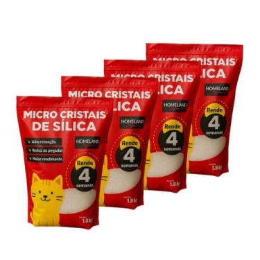 Imagem de Kit 4 Areias Higiênicas Sílica em Micro Cristais para Gatos - Home Lan