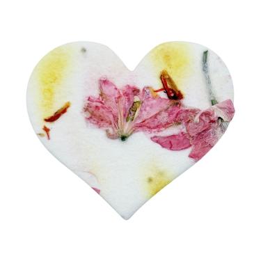 Imagem de Seed Bloom 50 peças de papel de semente pequeno – corações de flores silvestres plantáveis rosa e amarelo para chá de panela, casamentos e presentes