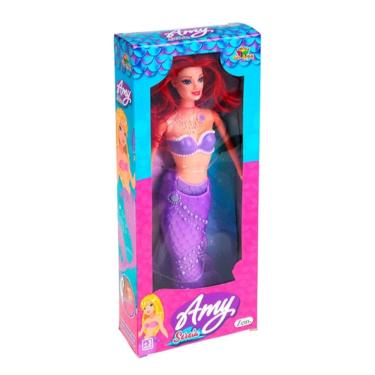 Imagem de Boneca Amy Sereia Rainbow Tipo Princesa Luz Cor e Fantasia Brinquedo Criança