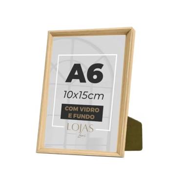 Imagem de Moldura Quadro A6 Com Vidro e fundo gravata Poste Certificado (Madeira clara)