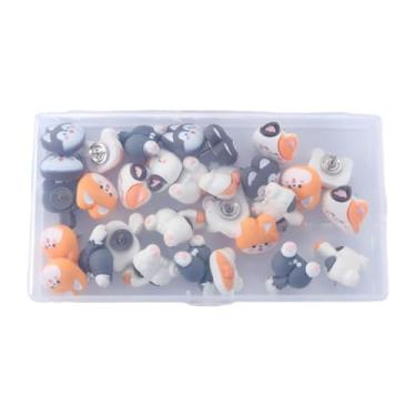 Imagem de MERIGLARE Alfinetes de pressão para gatos e cachorros, alfinetes de pressão de animais fofos, acessórios criativos para escritório, tachinhas premium, tachinhas, 30 Peças