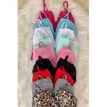 Imagem de Body feminino decote V alça fina com bojo tecido poliester menina - Fi