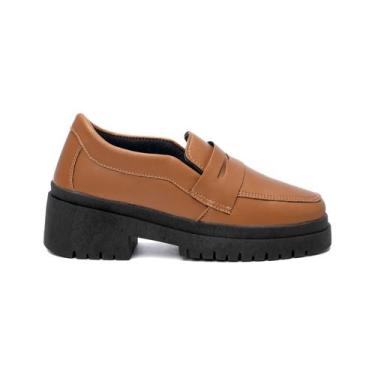 Imagem de Mocassim Atikkos Tratorado Oxford Casual Feminino, Caramelo, 36