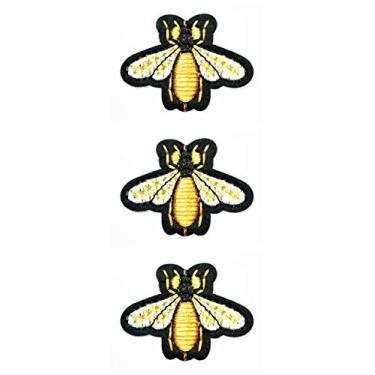 Imagem de Conjunto de 3 peças mini pequenos insetos fofos abelha abelha jardim desenho animado criança ferro costurar em patch adesivos para chapéu boné polo mochila roupas jaqueta camiseta bordado ferro sobre