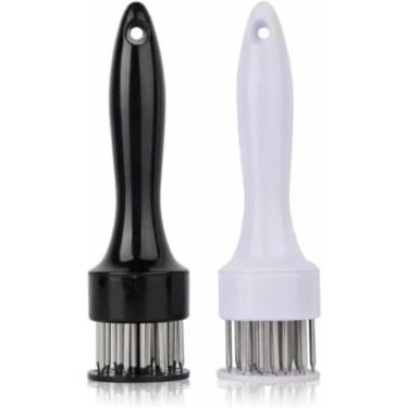 Imagem de Amaciador de Carne Manual em Aço Inox, Batedor de Bifes com Furador, Utensílio Cozinha, Churrasco