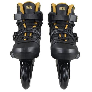 Imagem de Patins Traxart Revolt Turbo Black Gold  Inline Freestyle - 80mm ABEC-9