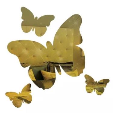 Imagem de Espelho Borboletas Acrílico Decorativo 2 Peças - Acrilico espelhado - 