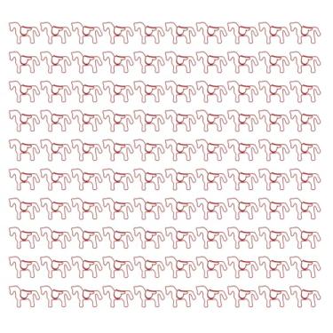 Imagem de HEEPDD 100PCS Horse Shaped Paper Clips Bookmark Clips Planner Clips Page Clips Cute Fun Office Supplies para Organizar Documentos Artesanato Com Caixa Transparente (Vermelho)