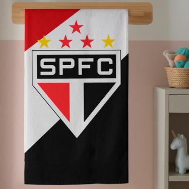 Imagem de Toalha Estampa Infantil Com Estampa Time De Fultebol Paulo Banho Diver