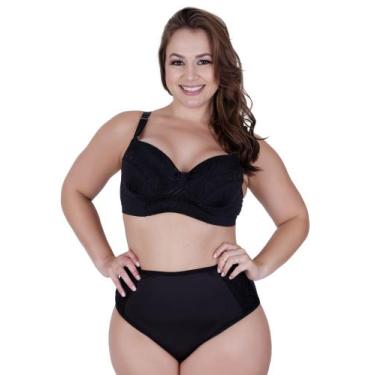 Imagem de Conjunto de Lingerie Plus Size Sutiã Reforçado com Bojo Calcinha Cós A