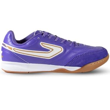 Imagem de Chuteira Futsal Topper Prisma Indoor Leve Antiderrapante Unissex Costurado Quadra Futebol de Salão Profissional Resistente Leve Confortável Masculino Feminino Adulto Juvenil 4 Cores Colorida (Roxo, BR, Adulto, Numérico, 41)