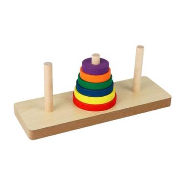 Imagem de Brinquedo Educativo Tabuleiro 7 Peças Torre Circular, Brinquedo Infantil Montessori Colorido PREMIUM, Felix Magazine