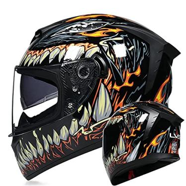 Imagem de TRIPERSON Capacete Integral Para Motocicleta, Aprovado Pela Dot, Motocicletas, Ciclomotores, Motos De Rua, Corrida, Masculino E Feminino (Lente Mutations, Extra Grande)