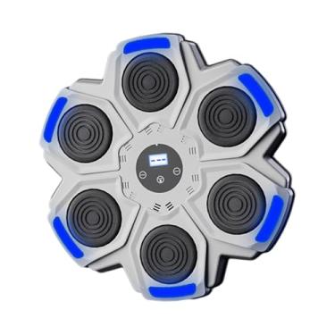 Imagem de YIJU Máquina de socos para boxe musical, alvo de boxe eletrônico, resposta ajustável para saco de areia, equipamento de treinamento para condicionamento, Branco