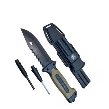 Imagem de Kit de Sobrevivência para Acampamento e Pesca com Bússola, Amolador, Apito e Pederneira